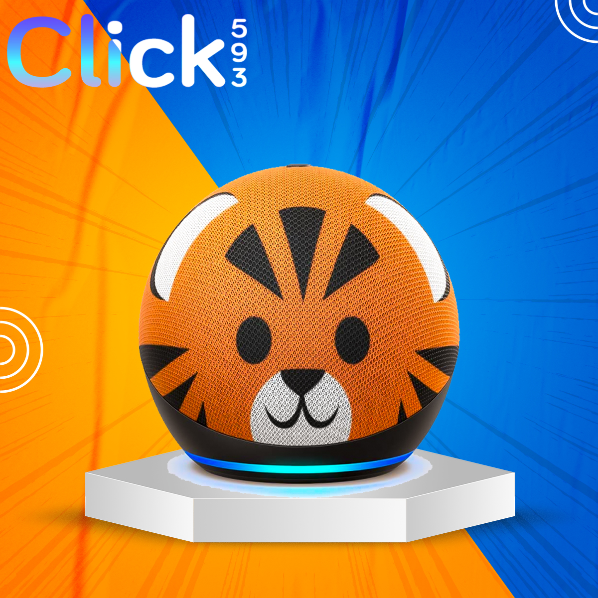 Parlante Echo Dot 4th Gen Kids Tigre